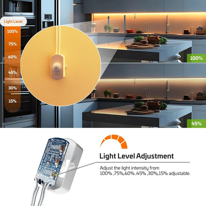 Sensky BS010BW محول DC 12 فولت إلى 24 فولت 3A مفتاح استشعار الحركة القابل للتعتيم لمصابيح LED، خزانة المطبخ (أبيض) - Image 4